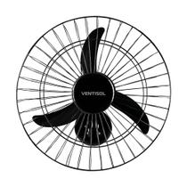 Ventilador de Parede Ventisol New 50cm Com 3 Pás e Inclinação Regulável Preto