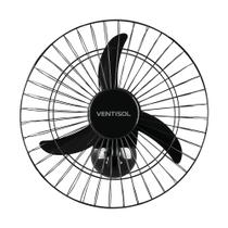 Ventilador de Parede Ventisol Oscilante 50cm Preto Grade Aco Bivolt 127v/220v
