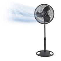 Ventilador de pedestal Lasko 2521 40 cm, 3 velocidades, silencioso, ajustável, preto