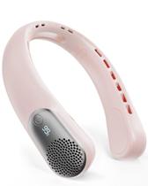 Ventilador de pescoço branco portátil sem lâmina 360 Airflow 4000mAh rosa