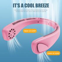 Ventilador de pescoço F14 Mini rosa sem lâminas com bateria de longa duração