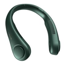 Ventilador de pescoço JISULIFE portátil recarregável sem lâmina verde