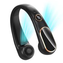 Ventilador de pescoço Koonie USB portátil recarregável com display digital