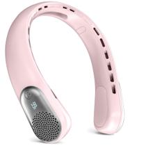 Ventilador de pescoço Meonov Portable 4000mAh com bateria LED de 3 velocidades rosa Ventilador de pescoço Meonov Portable 4000mAh com bateria LED de 3 velocidades rosa