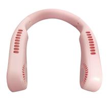 Ventilador de pescoço portátil Mini USB recarregável sem folhas Han Pink