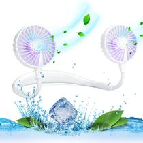 Ventilador de pescoço VAGAU Portable Cooling com luzes LED de 3 velocidades preto Ventilador de pescoço VAGAU Portable Cooling com luzes LED de 3 velocidades preto