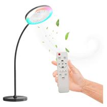 Ventilador de Piso com Luminária LED RGB Ideal para Vídeos, Maquiagem e Ambientes Interno Ventilador de Piso com Luminária LED RGB Ideal para Vídeos, Maquiagem e Ambientes Interno