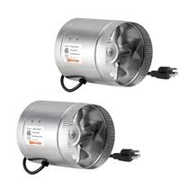 Ventilador de reforço iPower de 6 polegadas e 240 m³/h com cabo de 5,5 pés, pacote com 2 unidades, cinza