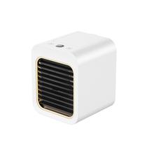 Ventilador de resfriamento de ar portátil, mini refrigerador de ar evaporativo de 3 velocidades. Ventilador de mesa pessoal Usb Ventilador de ar condicionado com suporte de telefone Espelho de vaidade para casa Offi