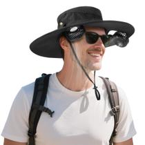 Ventilador de Sombrero AMACOOL 2-en-1 Manos Libres con Ventilador de Cuello 5200mAh Negro