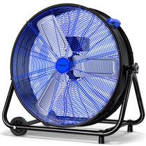 Ventilador de tambor industrial VAGKRI 24 polegadas 320 W de alta velocidade azul