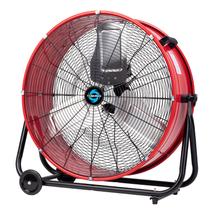 Ventilador de tambor Tornado Tilt Metal 24 polegadas High Velocity Red