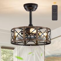 Ventilador de techo Fanbulous 16" Negro Oro con jaula y 6 velocidades