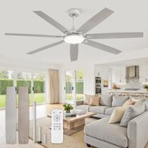 Ventilador de Techo Fanbulous Gris 183 cm con 7 Aspas y Motor DC Silencioso con Luz
