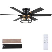Ventilador de Techo Hounberi 132 cm 6 Palas Motor DC Reversible Negro
