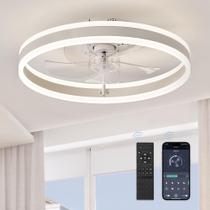 Ventilador de Techo LEDIARY 50 cm Regulable Blanco 110V con Control Remoto