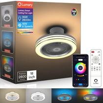 Ventilador de techo Lumary inteligente WiFi y Bluetooth de 18 pulgadas con luz RGBAI