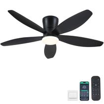 Ventilador de Techo Surtime 48" con Luces Perfil Bajo Negro