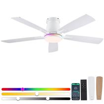 Ventilador de Techo Surtime 52" con Luces RGB Perfil Bajo Blanco
