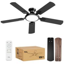 Ventilador de techo TCL 132 cm Delgado Negro con Luz LED y Control Remoto Motor DC Ventilador de techo TCL 132 cm Delgado Negro con Luz LED y Control Remoto Motor DC