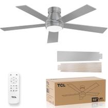 Ventilador de Techo TCL 52" Plata con Luz LED y Control Remoto, Silencioso