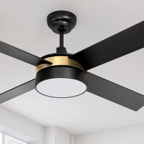 Ventilador de techo YITAHOME negro con luz y control remoto, 132 cm, dorado Ventilador de techo YITAHOME negro con luz y control remoto, 132 cm, dorado