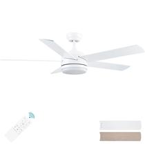 Ventilador de Techo YUHAO 132 cm Blanco con Luz LED y Control Remoto de 6 Velocidades