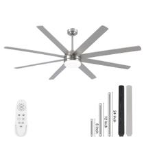 Ventilador de Techo YUHAO 183 cm Níquel Cepillado con Luz y Control Remoto de 6 Velocidades