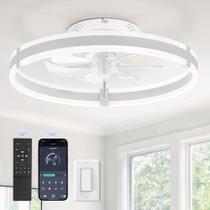Ventilador de techo ZMISHIBO 50 cm con luz LED 2200LM 220V Blanco