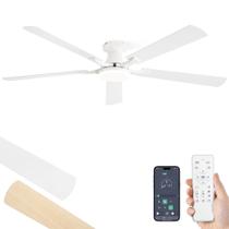 Ventilador de Techo ZMISHIBO 60" Regulable con LED de 20W, Control Remoto y App