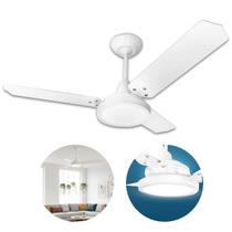 Ventilador de Teto 127v e Potência de 127w com Plafon de LED luz branca 6500k Lorensid Lumi Led Preto Branco Preto Mogno