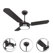 Ventilador de Teto 150W Ventex Valen Led 18W Turbo Silencioso Preto Vento Potente Econômico Moderno