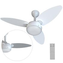 Ventilador de teto 3 pás Inverter dupla face branco/cinza com controle remoto - Elluz (110V/220V)