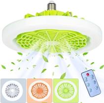 Ventilador de Teto 30W C/ Luzes Led integrada E27 Remote Com Temporizador de Ventilação Bivolt