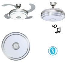 Ventilador De Teto 4 Pás Retrátil Com Controle, som e Bluetooth