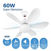 Ventilador de Teto 6 Pás Branco com Controle Remoto e Super Ventilação