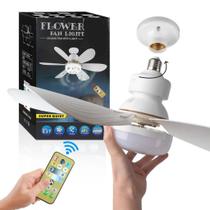 Ventilador De Teto 6 Pás Lampada Luz Led Bocal E27 Bivolt - Flower