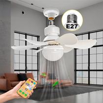 Ventilador de Teto 6 Pás Potente com Lâmpada e Controle Bivolt