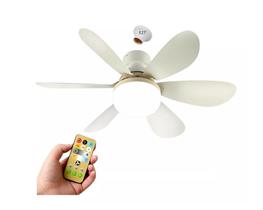 Ventilador De Teto 60W Bivolt 6 Pás C/ Luz Led E Controle