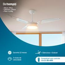 Ventilador de Teto à Prova de Maresia Umidade Pás Policarbonato LED Amarelado 3000K Beltempo Maris