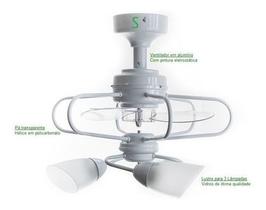 Ventilador De Teto Ac Vent 8045 40cm Saturno 3 Lâmp Bivolt