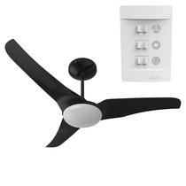 Ventilador de Teto Aliseu Slim Preto com Luminária LED Integrada - Controle de Parede