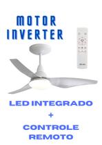 Ventilador de teto aliseu taurus com motor inverter, led integrado, controle remoto - 81 cm de diametro - bivolt - branco