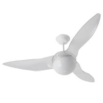Ventilador de Teto Aliseu Terral 3 Pás - com luminária policarbonato Cristal transparente 220V