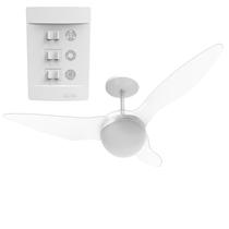 Ventilador de Teto Aliseu Terral 3 Pás - com luminária policarbonato Cristal transparente