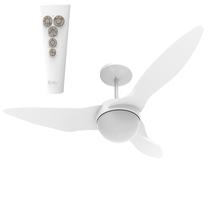 Ventilador de Teto Aliseu Terral controle remoto - 3 Pás Brancas, com luminária