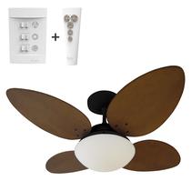 Ventilador de Teto Aliseu Vime Mogno Plus com Controle Remoto e Controle de Parede