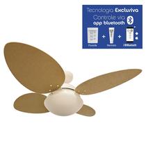 Ventilador De Teto Aliseu Vime Natural Bluetooth+Remot+Pared