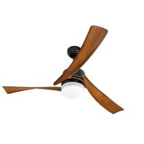 Ventilador De Teto Amarone Preto/Mogno 3 Pás Led 18W 3000/4000/6500K Dimer 6V 60W C/ Controle Bivolt 53-3301 Ventidelta