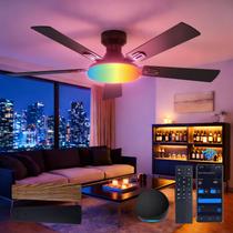 Ventilador de Teto Amico 132 cm Inteligente RGB 5 Hélices 6 Velocidades Ventilador de Teto Amico 132 cm Inteligente RGB 5 Hélices 6 Velocidades